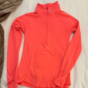 Under Armour Women's Bright Coral Quarter-Zip Sweatshirt